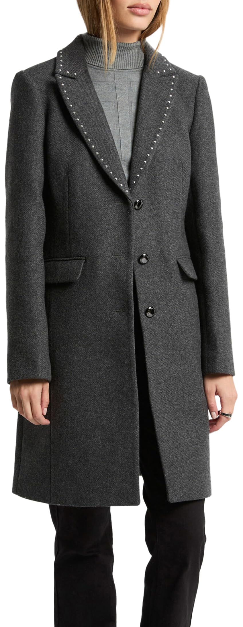 Morgan 242-glam Abrigo, Gris Claro, 44 para Mujer