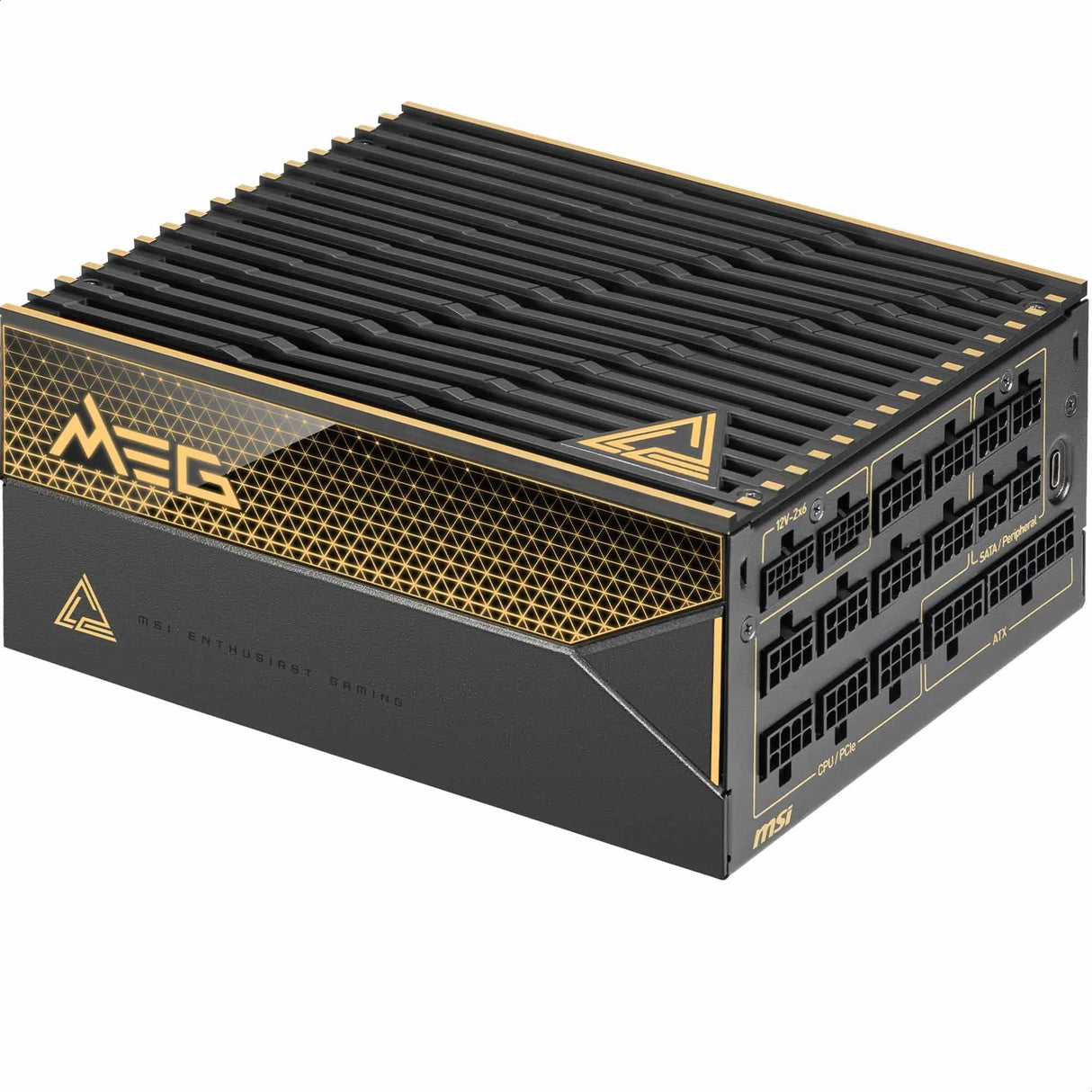 MSI Meg Ai1600T PCIE5 - Fuente de alimentación, 1600W, 80 Plus Titanium, ATX 3.1, PCIe 5.1 GPU Support, Dual-Native 12V-2x6, Cables con Conectores Dual-Color 12V-2x6, ATX PSU, Cable Trenzado