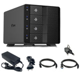 FANTEC 4X USB3.2 Gen2 Hard Disk Docking Station for 4X SATA 3.5/2.5 Inch SSDs and HDDs, Transfer Rates up to 10Gbit/Sec, no Tools Required, 2X USB Cable. Aluminum Enclosure Black