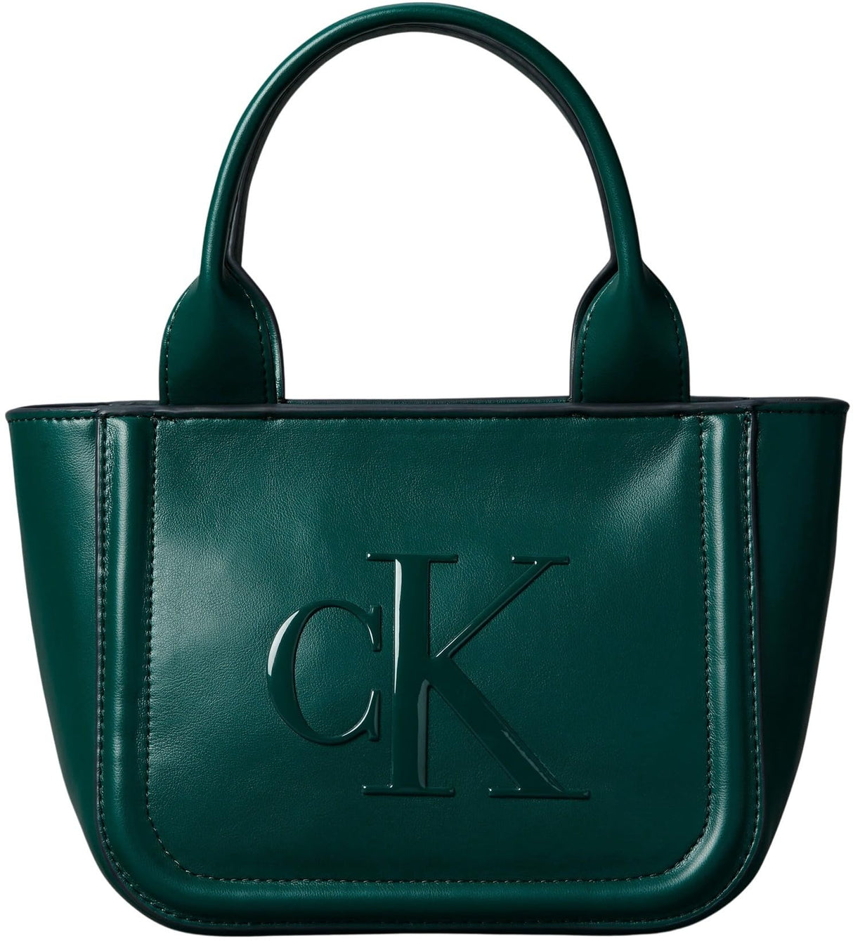 Calvin Klein Bolso Tote Mujer Bold Small With Strap con logotipo, Verde (Maya Blue), Talla Única