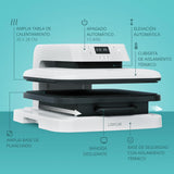 LOKLIK Prensa Térmica Automática Prensa Térmica Blanca - Adhesivo Térmico Impresión Textil - Prensas Térmicas de Vinilo Transfer Para Camisetas, Bolsos, Bolsas y Otros Textiles Maquina de Sublimacion