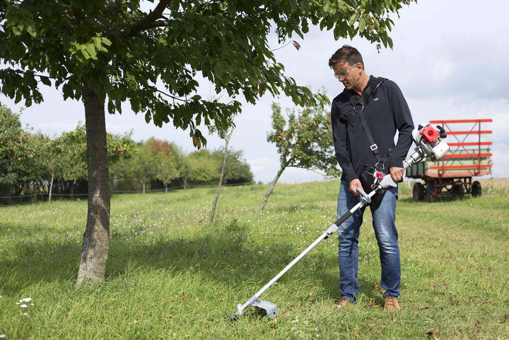 IKRA Herramienta multifunción a Gasolina IBKH 33, 4en1, Incl. prolongación, Lima de Cadena y Placa de protección