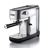Ariete 1380 Cafetera de metal, compatible con café en polvo y monodosis ESE, 1300 W, capacidad 1,1 L, 15 bar de presión, filtro ½ tazas, dispositivo capuchino, plata