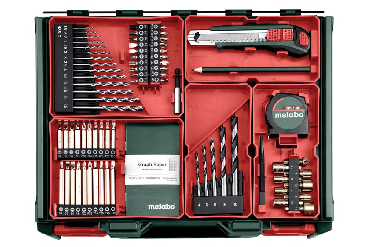 Metabo BS 614051710 - Taladro atornillador inalámbrico (18 L, batería y caja de plástico, 2 baterías LiPOWER 18 V 2 Ah, diámetro de perforación 13 mm/36 mm, peso 1,6 kg)