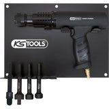 KS Tools 515.3880 Juego de martillo cortafrío, neumático, con soporte, 6 pzs.