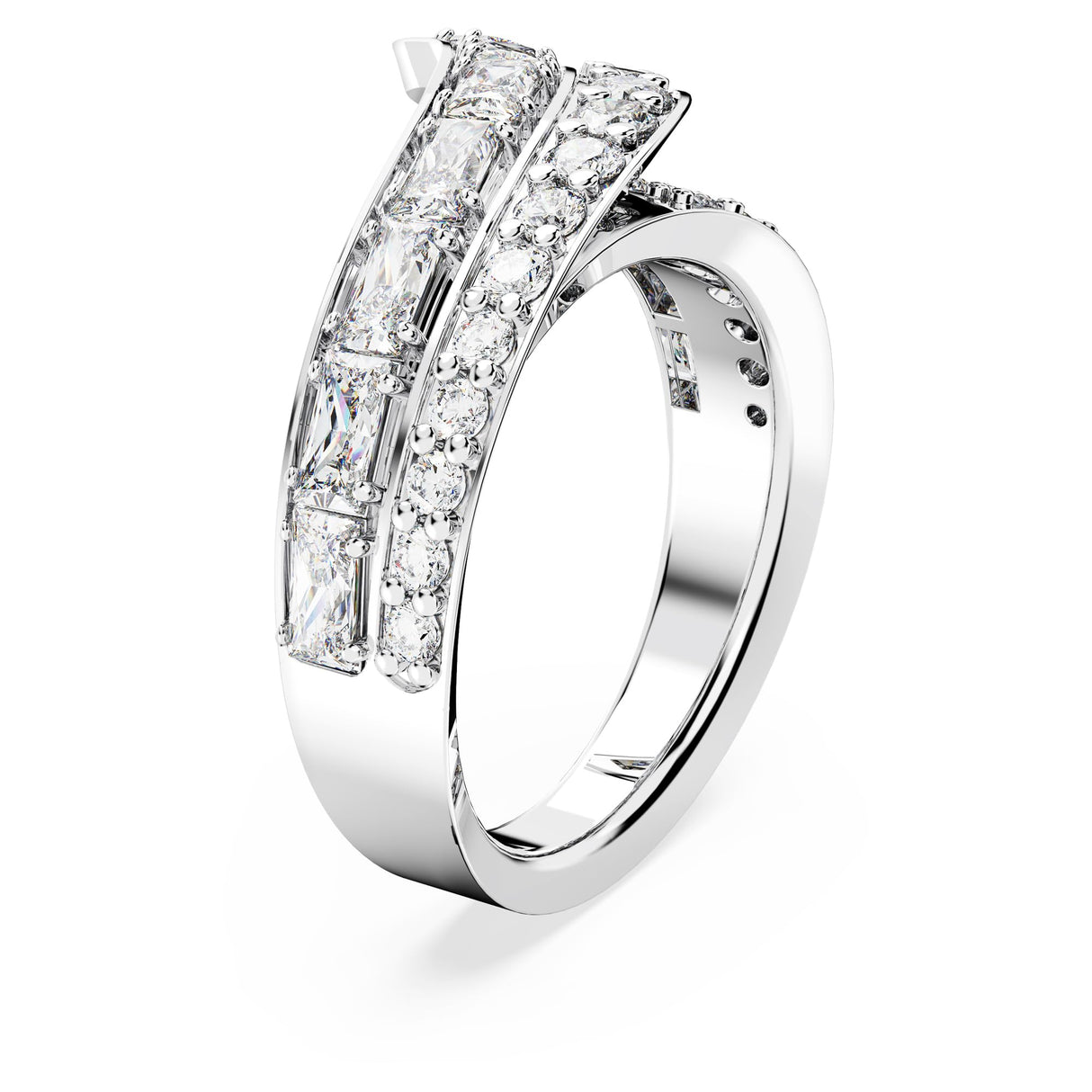 Swarovski Anillo de cóctel Hyperbola, Swarovski Zirconia, Tallas Mixtas, Baño de Rodio