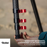 Rollei Easy Traveler Video XL - Trípode de Carbono (6 kg, construcción Estable, Ultraligero, Compacto, función de Bloqueo sin Esfuerzo)