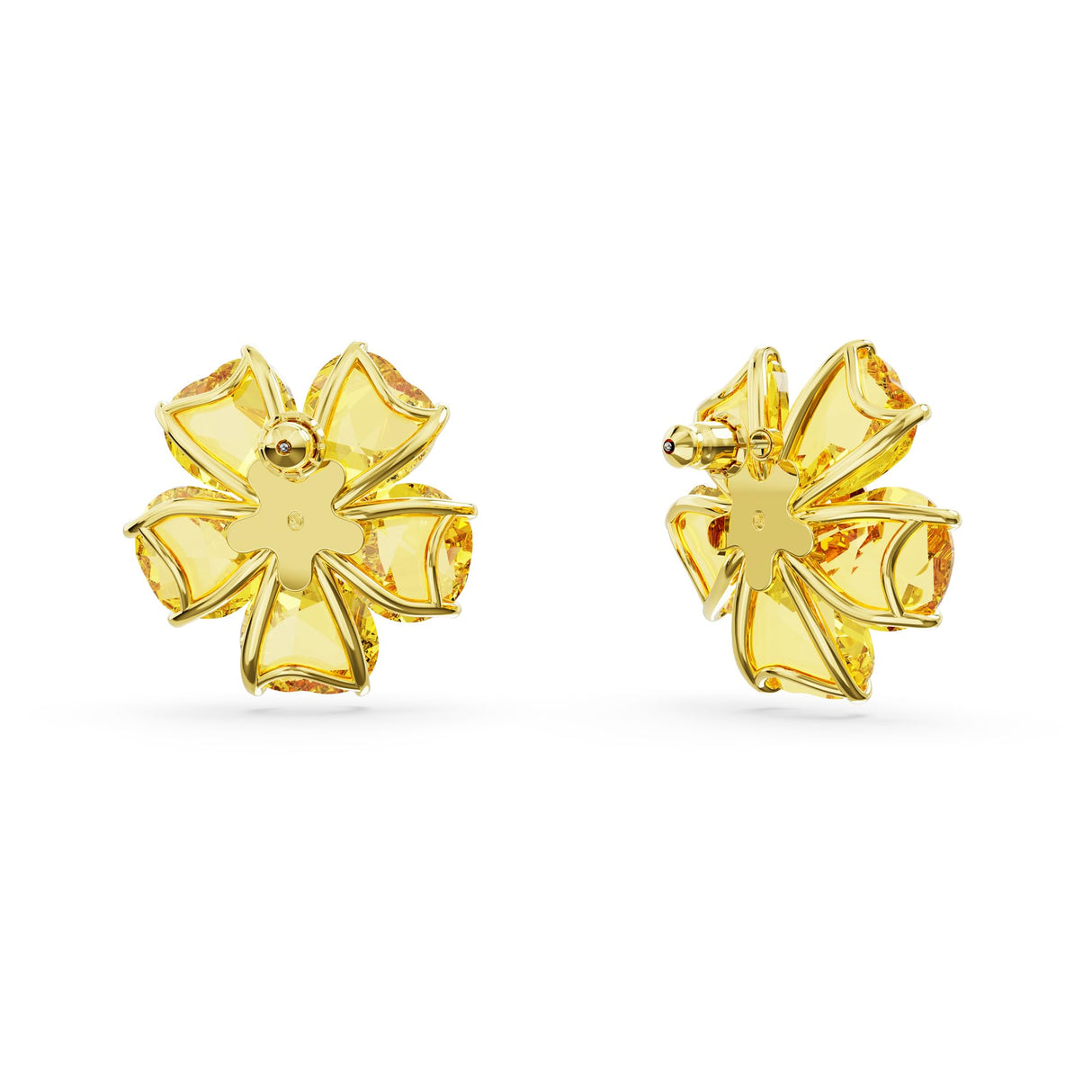 Swarovski Pendientes de Botón Florere, Cristales Amarillo en Forma de Flor, Baño tono oro, de la Colección Florere de Swarovski