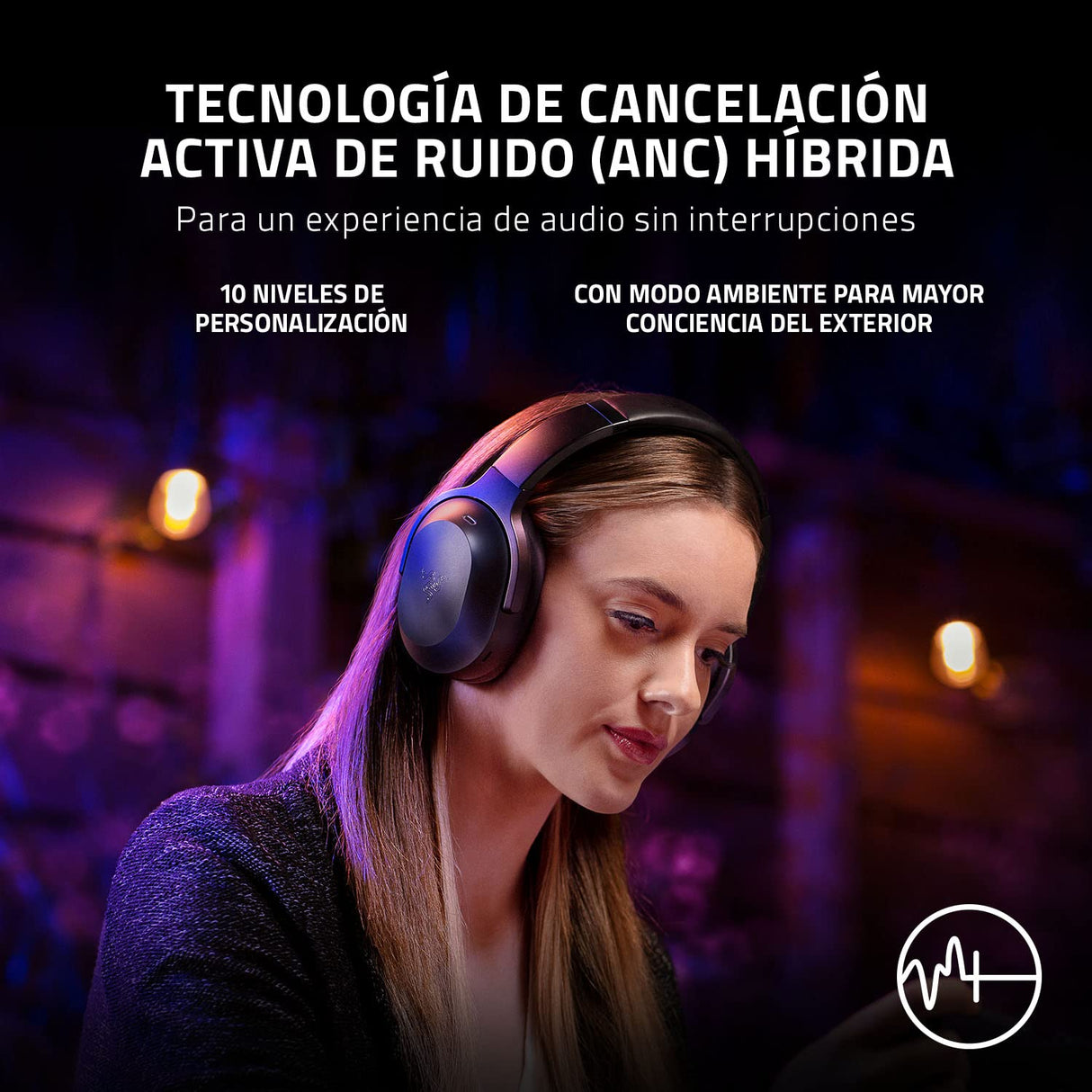 Razer Barracuda Pro - Auriculares inalámbricos para juegos con ANC híbrido (Amplificador Audio Acromático THX, SmartSwitch Dual Wireless, Controladores TriForce 50mm) Negro