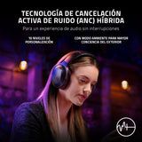 Razer Barracuda Pro - Auriculares inalámbricos para juegos con ANC híbrido (Amplificador Audio Acromático THX, SmartSwitch Dual Wireless, Controladores TriForce 50mm) Negro
