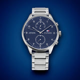 Tommy Hilfiger Reloj Analógico de Cuarzo Multifunción para Hombre con Correa de Acero Inoxidable Plateada - 1791575