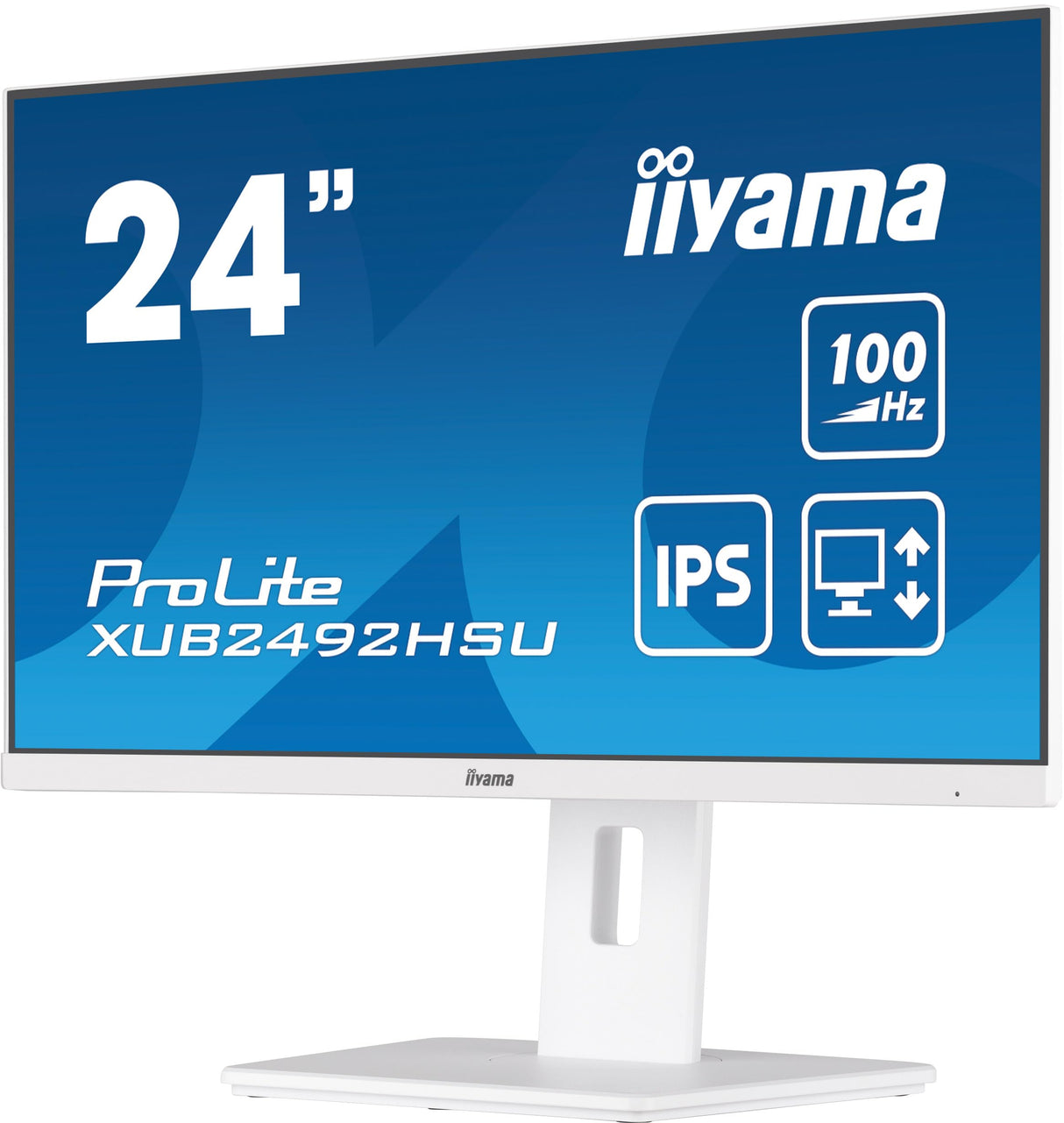 iiyama XUB2492HSU-W6 24" Blanco Panel IPS, 1920x1080100Hz, 15cm Regulable en Altura, Pivotante, Pivot, 250cd/m², Altavoces, HDMI, DisplayPort, 0,4ms MPRT, FreeSync, USB 4X 3.2 (23,8" Vis)