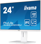 iiyama XUB2492HSU-W6 24" Blanco Panel IPS, 1920x1080100Hz, 15cm Regulable en Altura, Pivotante, Pivot, 250cd/m², Altavoces, HDMI, DisplayPort, 0,4ms MPRT, FreeSync, USB 4X 3.2 (23,8" Vis)