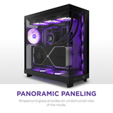 NZXT H6 Flow RGB Caja PC Gaming ATX | Mid-Tower de Cámara Dual Compacta| | Incluye 3 Ventiladores de 120 mm RGB | Paneles de Cristal Panorámicos | Color Negro | CC-H61FB-R1