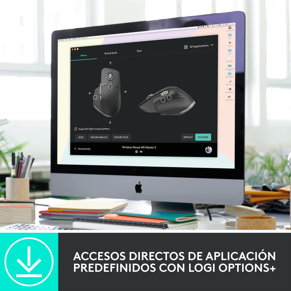 Logitech MX Master 3S para empresas, ratón inalámbrico con clics suaves, 8K DPI, receptor USB Logi Bolt seguro, BT, carga USB-C, Desplazamiento MagSpeed, Windows/Mac/Chrome/Linux - Gris
