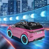 Coche eléctrico para niños, Land Rover con Licencia, 12 V, con Mando a Distancia, música, educación temprana, USB, TF, Mp3, Coche eléctrico para niños a Partir de 3 años (Rosa)