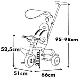 Smoby Life - Triciclo Baby Balade Progresivo 3 en 1, Sostenible, con Materiales Reciclados, Homologado, Freno de Estacionamiento, Barra Parental Ajustable, de 10 Meses a 3 Años (7600741405)