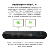 Belkin estación de acoplamiento Thunderbolt 4 Pro, pantalla 8K a 30 Hz, dos pantallas 4K a 60 Hz, 2 puertos Thunderbolt 4, 2 HDMI, suministro PD de 90 W, Docking Station por MacBook Pro, XPS