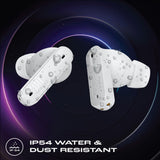 JBL Auriculares Tune Beam In-Ear, inalámbricos, resistentes al agua, cancelación de ruido y tecnología de 4 micrófonos, con batería de hasta 48 horas de duración, en blanco