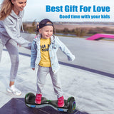 SISIGAD Hoverboard 6,5 pulgadas Overboard, Hover Scooter Board Todoterreno, Bluetooth y LED autoequilibrado, Scooter eléctrico Auto-equilibrio para niños y adultos HY-A12 gris/negro