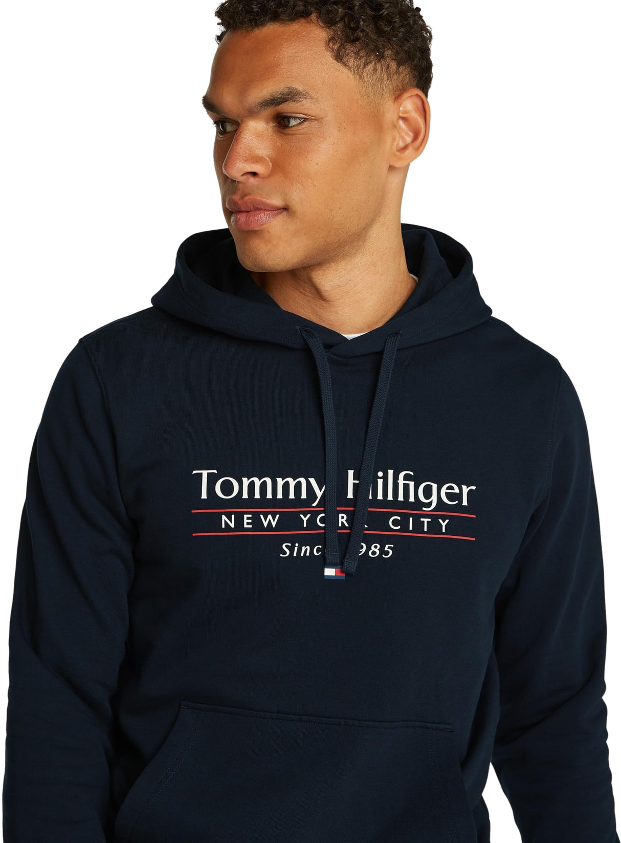 Tommy Hilfiger Sudadera Hombre Center Stack con Logotipo, Azul (Desert Sky 654 920), XS