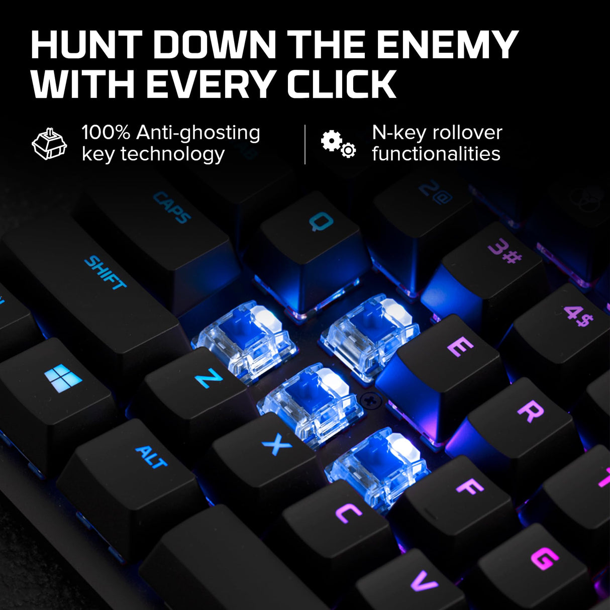 HyperX Alloy Origins Core - Teclado mecánico para Juegos PBT Teclas Tenkeyless TKL Blue Switch Clicky LED RGB Retroiluminación Playstation Xbox con Licencia para PC, PS5, PS4, Xbox Series X|S, Xbox