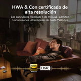 HUAWEI FreeBuds 5 Auriculares inalámbricos Bluetooth 5.2, iOS & Android, con Certificado de Alta resolución, diseño Open-fit, Doble conexión, 30 Horas de duración de la batería, IP54, Naranja
