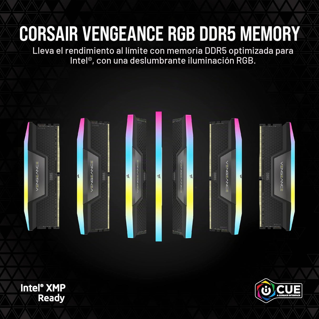 CORSAIR Vengeance RGB DDR5 48GB (2 x 24GB) hasta 5200MHz Intel RAM