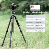 K&F CONCEPT Trípode Cámara,173cm Trípode de Carbono Fotografía Compacto y Professional con 360° Rótula de Bola y Placa de Liberación para Cámara DSLR Carga 16kg