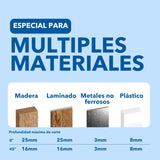 Dremel Blueprint Estación de Sierra Circular Portátil 12V Sin Escobillas con Estación de Trabajo 1x Disco Multimaterial, 1x Guia de Corte, 1x Adaptador de Polvo, 2x Gatos