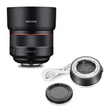 Samyang AF 85 mm F1.4 F + estación de Lente para Nikon F – 85 mm de Distancia Focal Fija, Enfoque automático, Objetivo Completo para Nikon sin Espejo y réflex DSLR de Formato Completo y cámaras APS-C