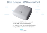 Cisco Punto de acceso Cisco Business 140AC 802.11ac 2x2 (Wave 2), 1 puerto GbE, montaje en techo, protección limitada de por vida (CBW140AC-E)