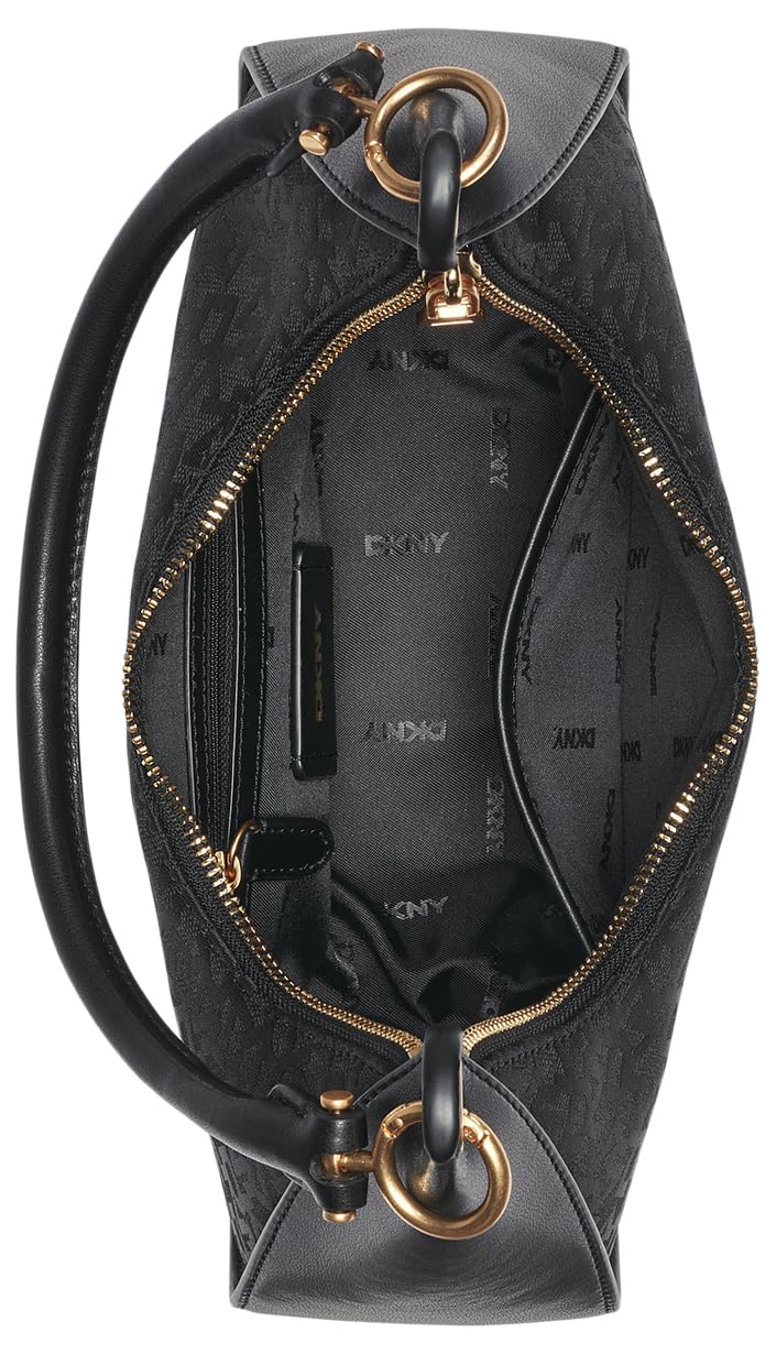 DKNY Abby Hobo Crossbody, Bolso de Mano Mujeres, Jet Blk/Blk