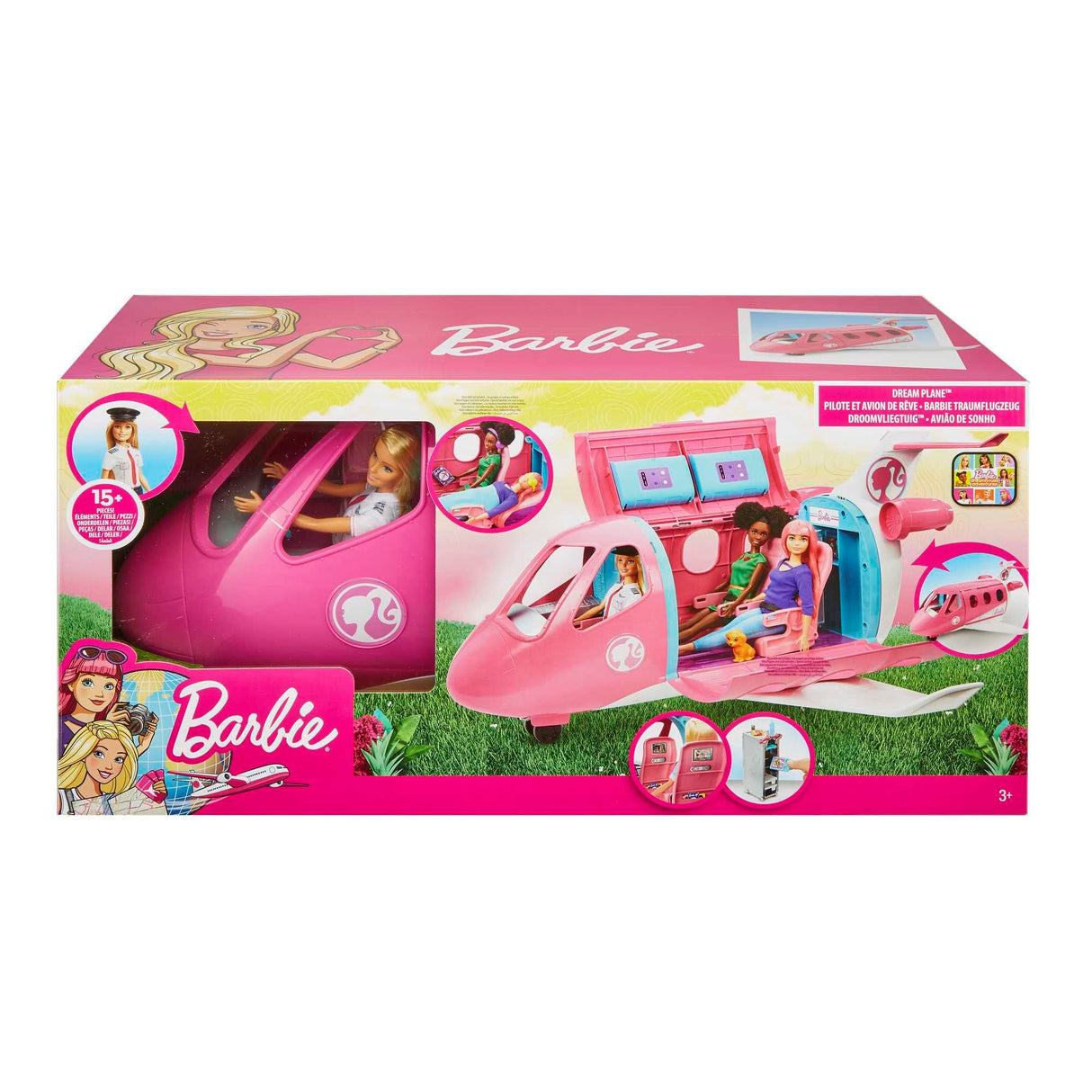 Barbie Avión de Tus sueños, avión de Juguete con muñeca y Accesorios para muñecas (Mattel GBJ33)