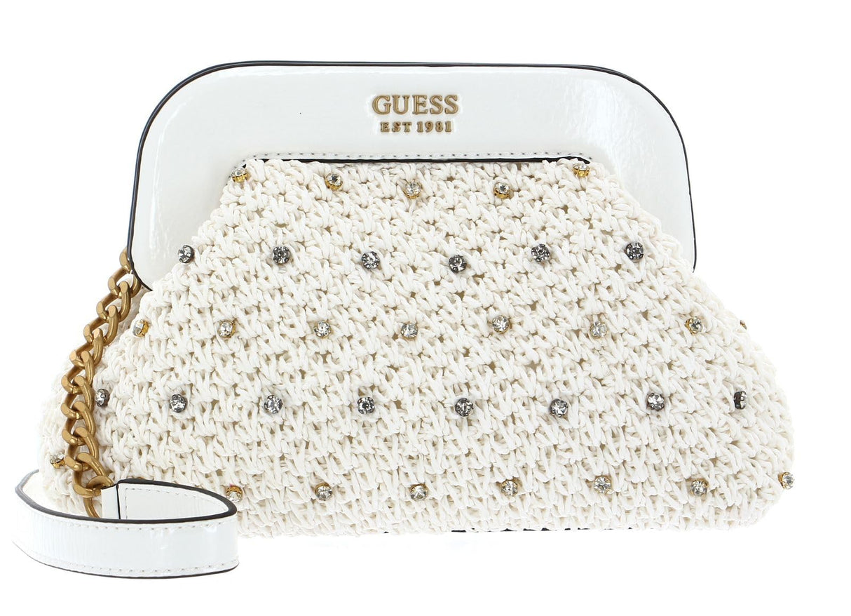 GUESS SICLIA Small Frame C, Bolsa para Mujer, WHI