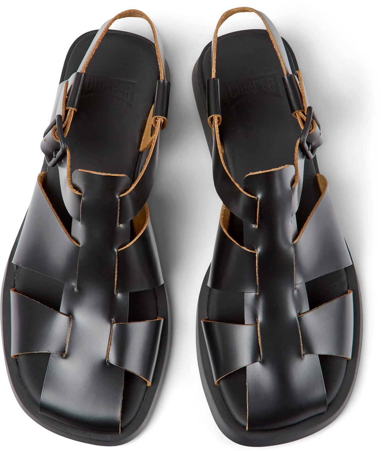 Camper Dana K201489, Sandalia Plana Mujer, Negro 001, 39 EU