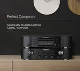 Marantz Pm6007 Amplificador Hi-Fi Estéreo, 2 X 60 W, Entrada Óptica, Entrada Phono, Salida de Subwoofer, Color Plata Oro