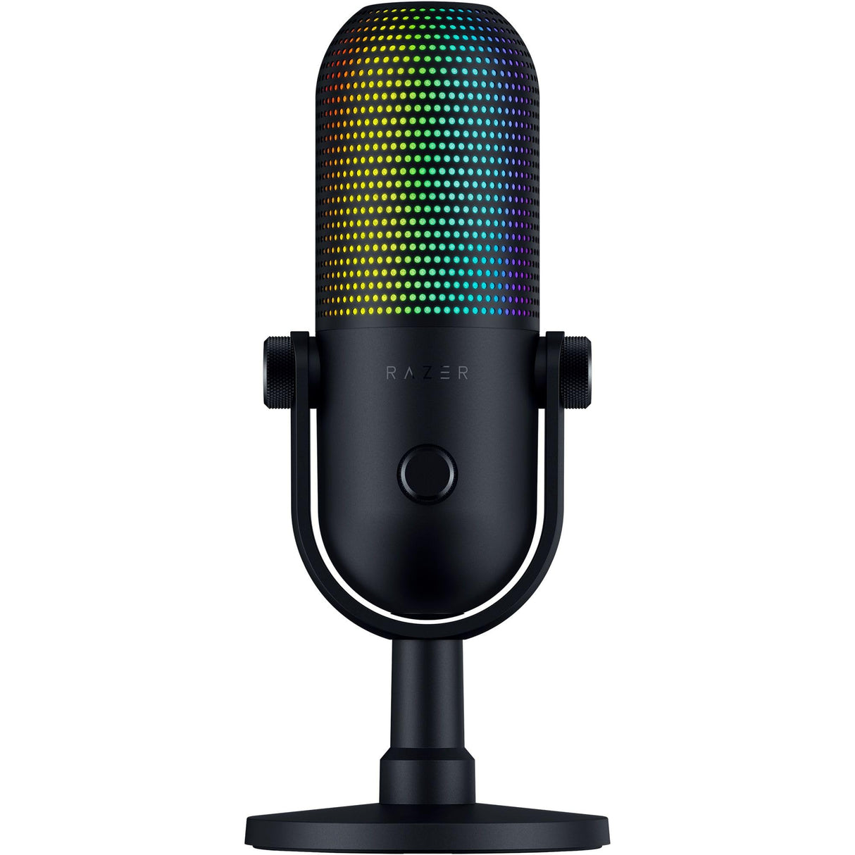 Razer Seiren V3 Chroma - Micrófono USB RGB con pulsación para silenciar (Iluminación Reactiva Para Streaming y juegos, Micrófono de condensador supercardioide) Negro