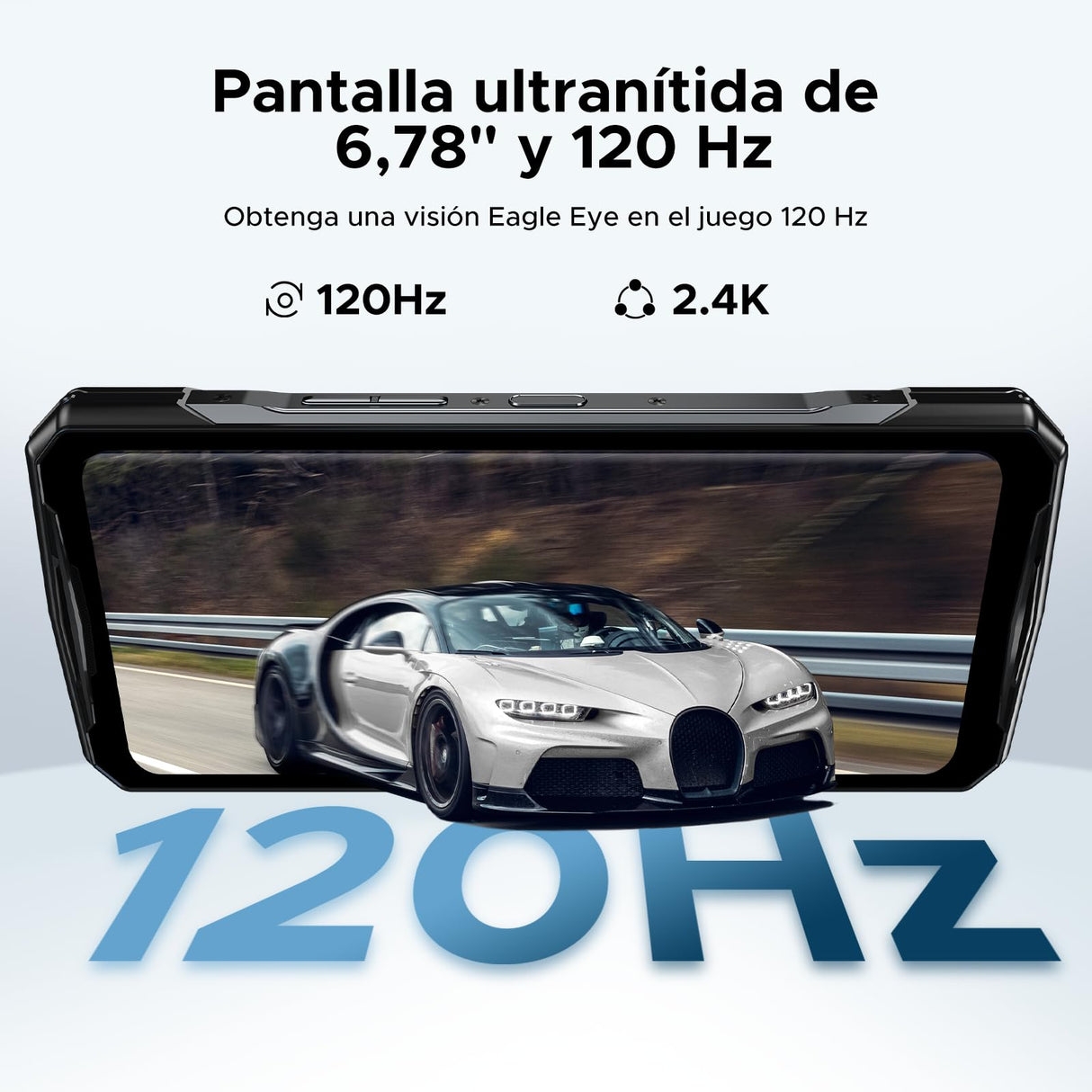 DOOGEE V40 Movil Irrompible 5G Android 14, 32GB+512GB MTK7300 4nm Octa Core, 6.78" FHD+ IPS 120Hz Movil Resistente, Cámara AI 108MP, 8680mAh, IP68/ NFC/Face ID/Huella/5G Dual SIM Rugged Smartphone