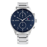 Tommy Hilfiger Reloj Analógico de Cuarzo Multifunción para Hombre con Correa de Acero Inoxidable Plateada - 1791575