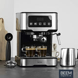BEEM ESPRESSO-SELECT-TOUCH cafetera semiautomática con pantalla táctil de 15 bares | Espresso, cappuccino, latte macchiato, calidad de barista | Carcasa de acero inoxidable cepillado