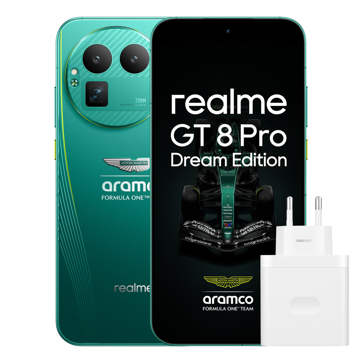 realme GT 8 Pro Smartphone 16GB+512GB, Sistema de cámara RICOH GR, Cámara con teleobjetivo ultranítida de 200 MP, Snapdragon 8 Elite Gen 5, Batería Titan de 7000 mAh, con adaptador, Aston Martin Verde