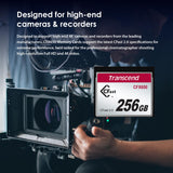 Transcend 128GB CFast 2.0 Memory Card CFX650 SATA III 6Gb/s, hasta 510/370 MB/s, MLC NAND Flash, diseñada para cinematografía en grabación de Video de Alta resolución, Full HD y 4K TS128GCFX650