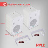 Pyle Altavoces, Duales, Resistentes al Agua y a la Intemperie, Montaje en Pared o Techo, 5.25”, Ideal para Uso en Piscinas, Patios, Terrazas, Espacios Interiores