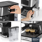 BEEM ESPRESSO-SELECT-TOUCH cafetera semiautomática con pantalla táctil de 15 bares | Espresso, cappuccino, latte macchiato, calidad de barista | Carcasa de acero inoxidable cepillado