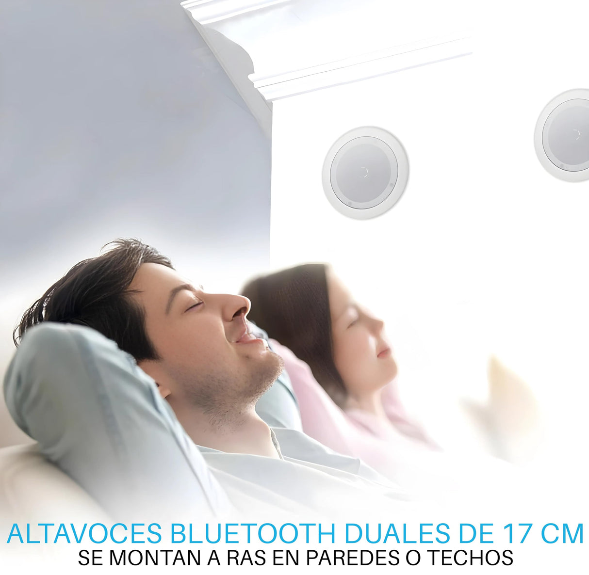 Pyle Altavoces empotrables, Bluetooth, Pared, Techo, 6.5”, 150W, Dos vias, Estereo, Estereo, Rejilla Redonda/Cuadrada Intercambiables