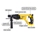 DEWALT DCH133N-XJ - Martillo perforador inalámbrico 18 V, con tecnología XR, SDS plus, potencia de 18V, 2.6J de energía de impacto, Vibración 6.6m/s², sin batería ni cargador