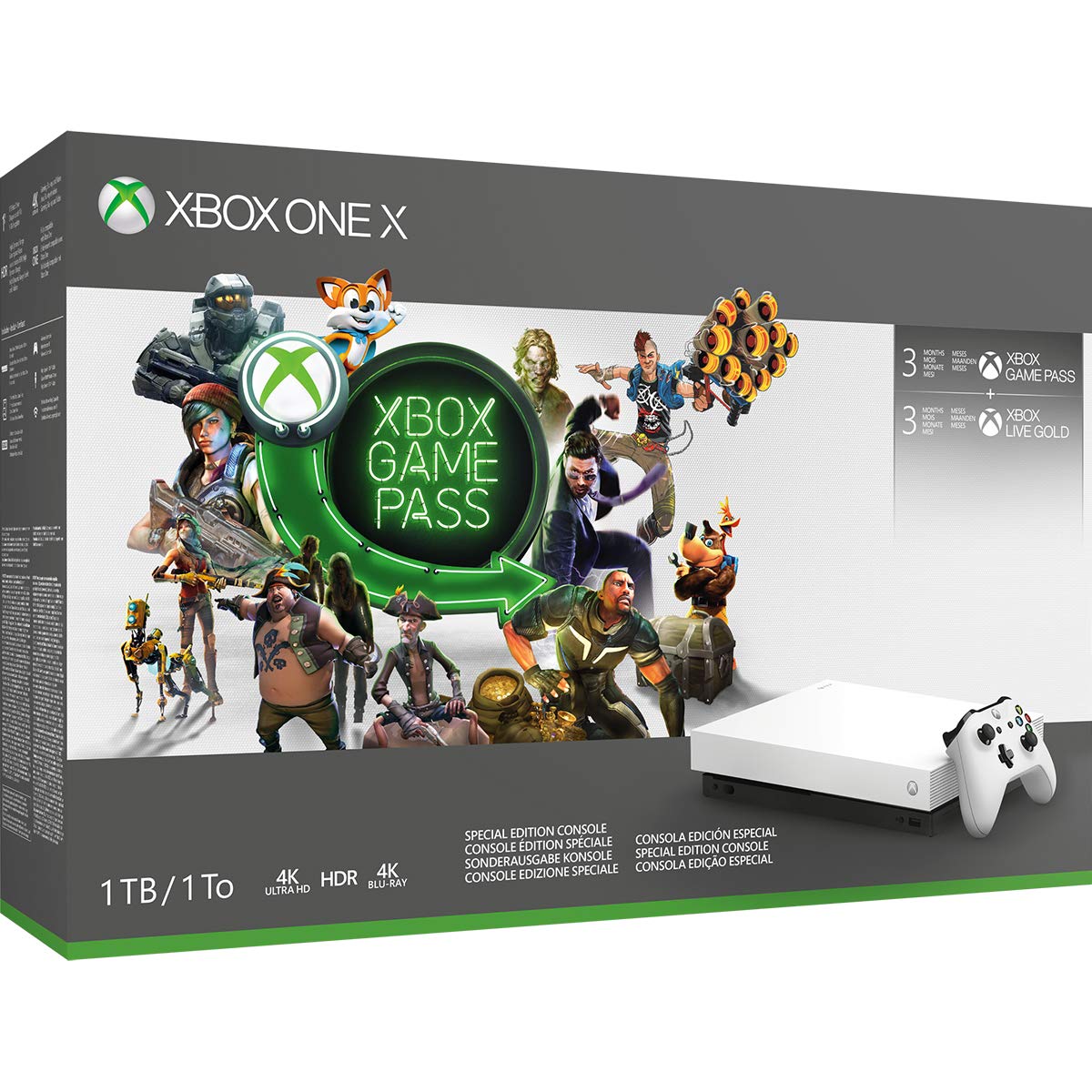 Xbox One X 1TB White - Game Pass & Live White bundle - Xbox One [Importación inglesa]