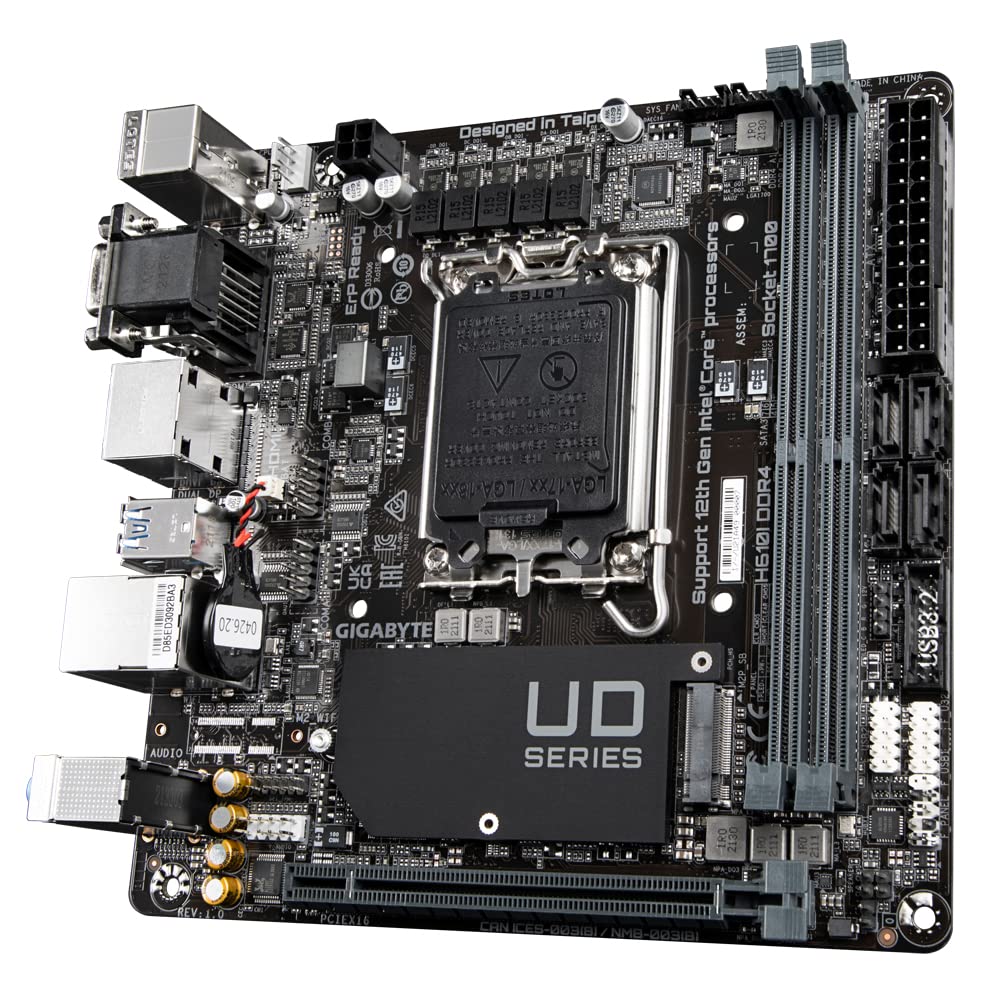 GIGABYTE H610I DDR4 Placa Base - Compatible con procesadores Intel Core 14th CPUs, 4+1+1 Hybrid Digital VRM, up to 3200MHz DDR4, 1xPCIe 3.0 M.2, GbE LAN, USB 3.2 Gen 1