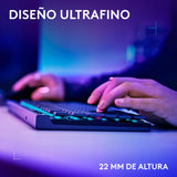Logitech G G515 Lightspeed TKL de Perfil bajo Teclado para Gaming inalámbrico, RGB LIGHTSYNC, diseño Fino sin Teclado numérico, Teclas de PBT, interruptores mecánicos táctiles, QWERTY Español - Negro